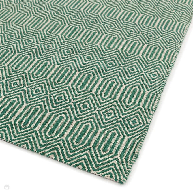 Sloan Modern Geometric Hand-Woven Wool&Cotton Soft-Touch Durable Textured Flatweave Green Runner-Asiatic Carpets-Rug Love - The Most Loved Rug Store