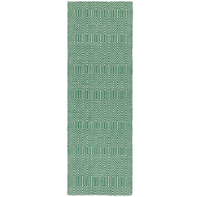 Sloan Modern Geometric Hand-Woven Wool&Cotton Soft-Touch Durable Textured Flatweave Green Runner-Asiatic Carpets-Rug Love - The Most Loved Rug Store