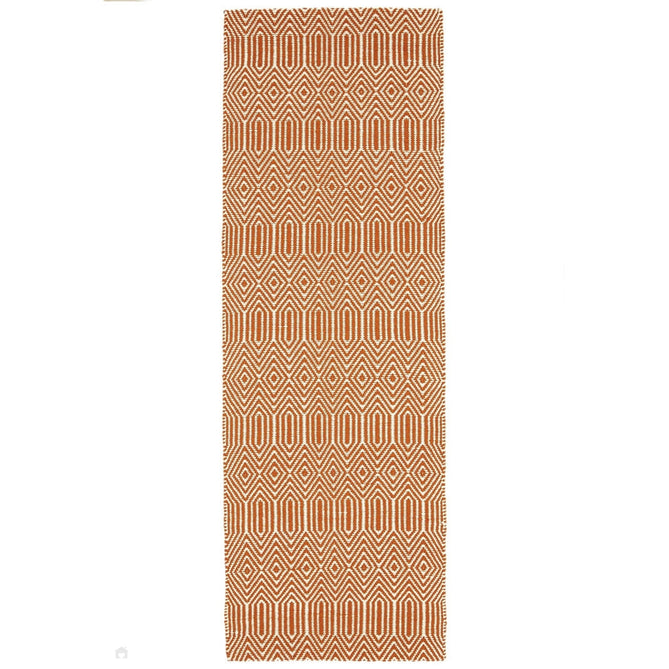 Sloan Modern Geometric Hand-Woven Wool&Cotton Soft-Touch Durable Textured Flatweave Orange Runner-Asiatic Carpets-Rug Love - The Most Loved Rug Store