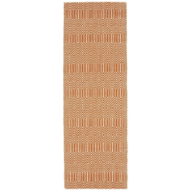 Sloan Modern Geometric Hand-Woven Wool&Cotton Soft-Touch Durable Textured Flatweave Orange Runner-Asiatic Carpets-Rug Love - The Most Loved Rug Store