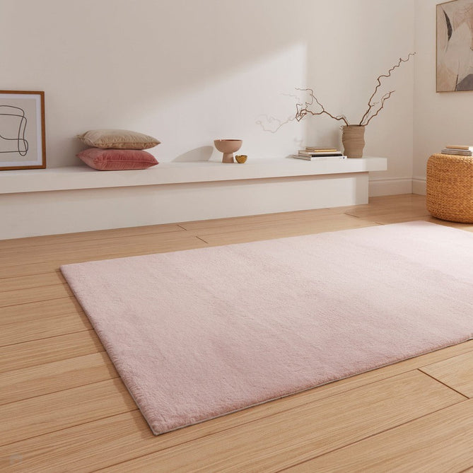 Snug Super-Soft Fuzzy Texture Plain Blush Pink Rug-Think Rugs-Rug Love - The Most Loved Rug Store