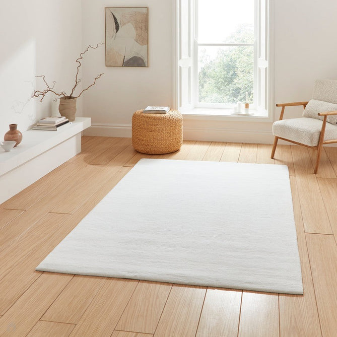 Snug Super-Soft Fuzzy Texture Plain White Rug-Think Rugs-Rug Love - The Most Loved Rug Store