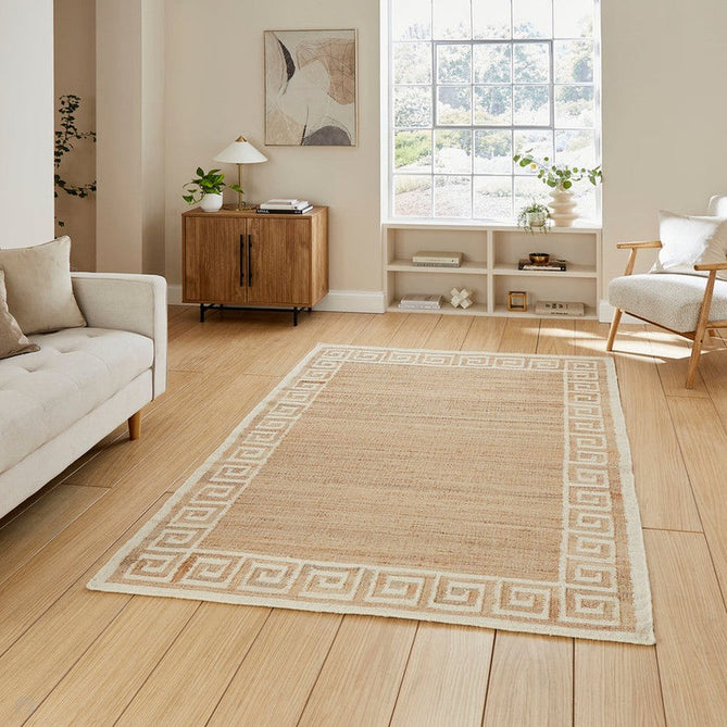 Spartan 29578 Modern Hand-Woven Jute Plain Border Flatweave Natural/Ivory Natural/Ivory Rug-Think Rugs-Rug Love - The Most Loved Rug Store