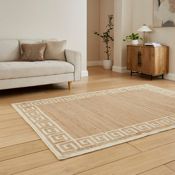 Spartan 29578 Modern Hand-Woven Jute Plain Border Flatweave Natural/Ivory Natural/Ivory Rug-Think Rugs-Rug Love - The Most Loved Rug Store