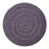 Spiral Modern Plain Hand Woven Carved Hi-Low Wool Round Grey Rug