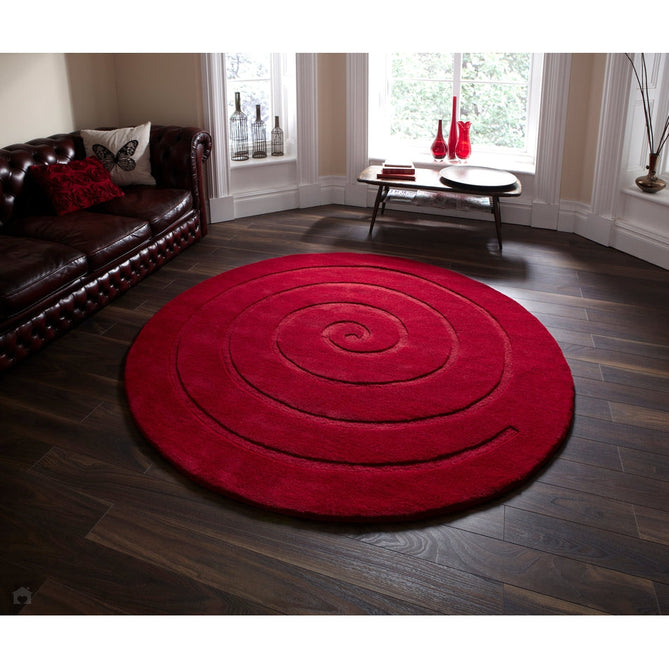 Spiral Red Round Rug-Think Rugs-Rug Love - The Most Loved Rug Store