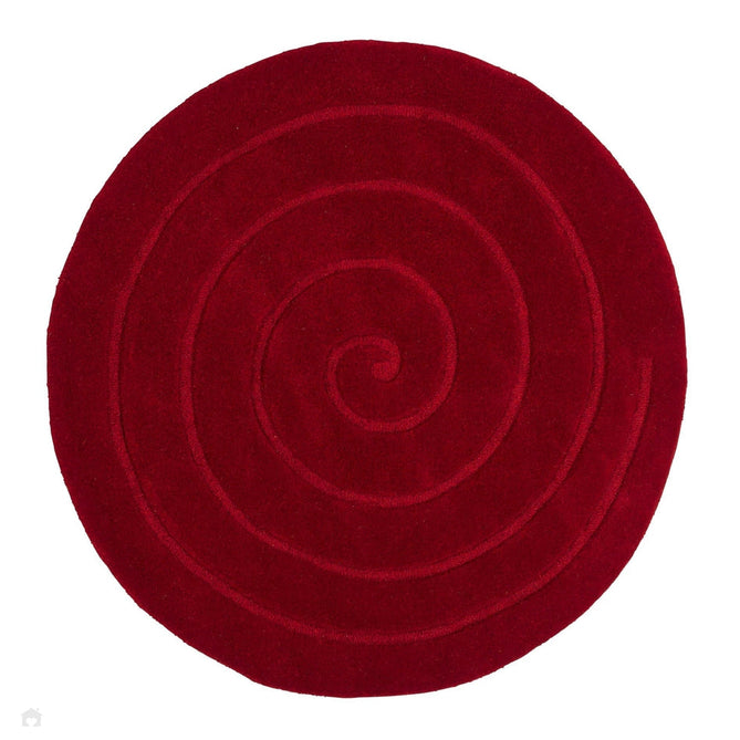 Spiral Red Round Rug-Think Rugs-Rug Love - The Most Loved Rug Store