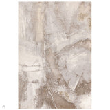 Stellar ST02 Modern Abstract Distressed Metallic Shimmer Hi-Low Textured Smooth Soft-Touch Short Low Pile Beige/Grey/Cream Rug 200 x 290 cm