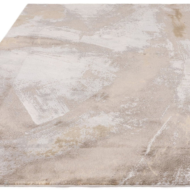 Stellar ST02 Modern Abstract Distressed Metallic Shimmer Hi-Low Textured Smooth Soft-Touch Short Low Pile Beige/Grey/Cream Rug-Asiatic Carpets-Rug Love - The Most Loved Rug Store