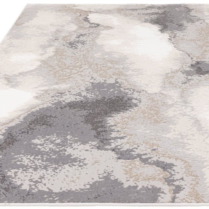 Stellar ST03 Modern Abstract Distressed Metallic Shimmer Hi-Low Textured Smooth Soft-Touch Short Low Pile Beige/Grey/Cream Rug-Asiatic Carpets-Rug Love - The Most Loved Rug Store