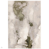 Stellar ST04 Modern Abstract Distressed Metallic Shimmer Hi-Low Textured Smooth Soft-Touch Short Low Pile Green/Grey/Cream/Beige Rug 200 x 290 cm