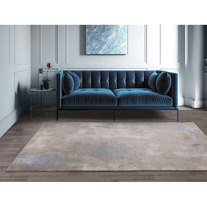 Stellar ST05 Modern Abstract Distressed Metallic Shimmer Hi-Low Textured Smooth Soft-Touch Short Low Pile Blue/Grey/Cream/Beige Rug-Asiatic Carpets-Rug Love - The Most Loved Rug Store