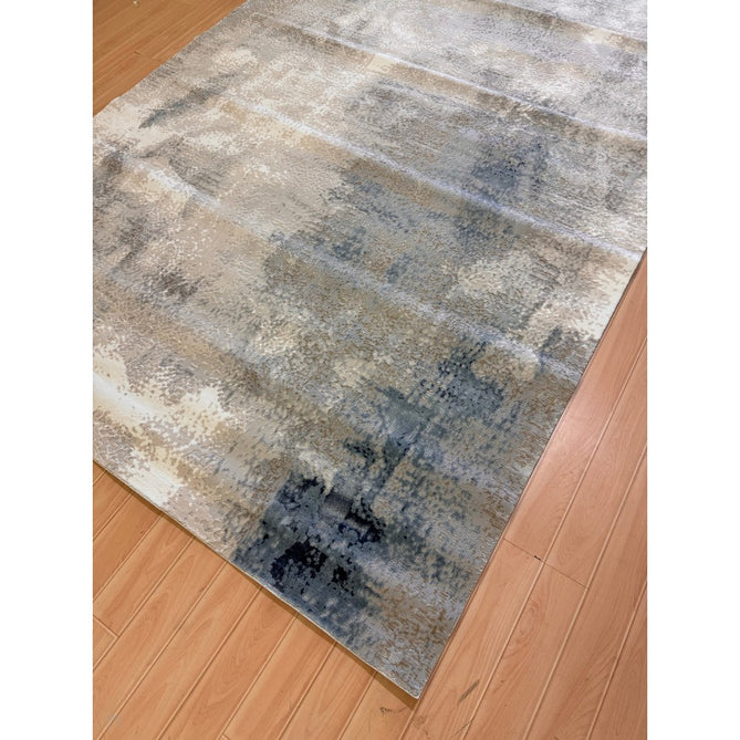 Stellar ST05 Modern Abstract Distressed Metallic Shimmer Hi-Low Textured Smooth Soft-Touch Short Low Pile Blue/Grey/Cream/Beige Rug-Asiatic Carpets-Rug Love - The Most Loved Rug Store