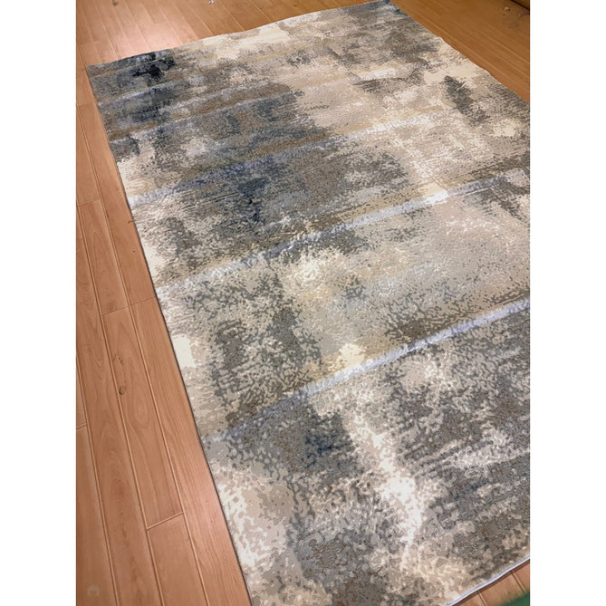 Stellar ST05 Modern Abstract Distressed Metallic Shimmer Hi-Low Textured Smooth Soft-Touch Short Low Pile Blue/Grey/Cream/Beige Rug-Asiatic Carpets-Rug Love - The Most Loved Rug Store