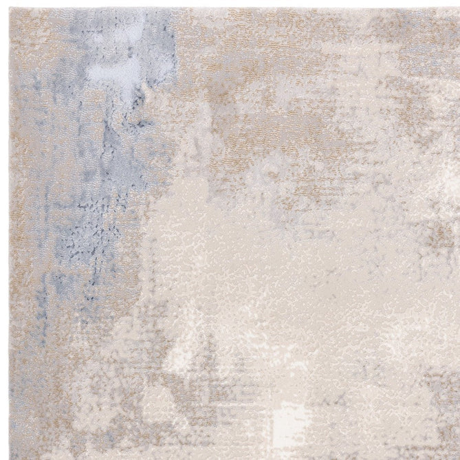 Stellar ST05 Modern Abstract Distressed Metallic Shimmer Hi-Low Textured Smooth Soft-Touch Short Low Pile Blue/Grey/Cream/Beige Rug-Asiatic Carpets-Rug Love - The Most Loved Rug Store