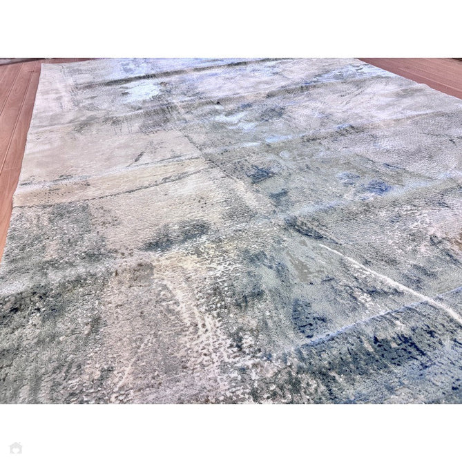 Stellar ST06 Modern Abstract Distressed Metallic Shimmer Hi-Low Textured Smooth Soft-Touch Short Low Pile Blue/Grey/Cream/Beige Rug-Asiatic Carpets-Rug Love - The Most Loved Rug Store