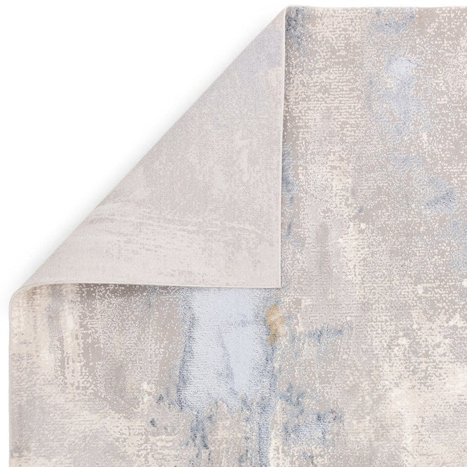 Stellar ST06 Modern Abstract Distressed Metallic Shimmer Hi-Low Textured Smooth Soft-Touch Short Low Pile Blue/Grey/Cream/Beige Rug-Asiatic Carpets-Rug Love - The Most Loved Rug Store