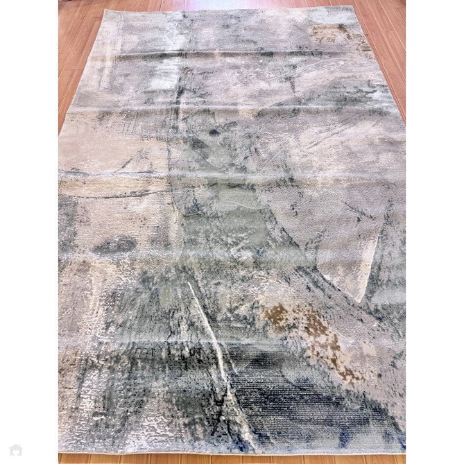 Stellar ST06 Modern Abstract Distressed Metallic Shimmer Hi-Low Textured Smooth Soft-Touch Short Low Pile Blue/Grey/Cream/Beige Rug-Asiatic Carpets-Rug Love - The Most Loved Rug Store