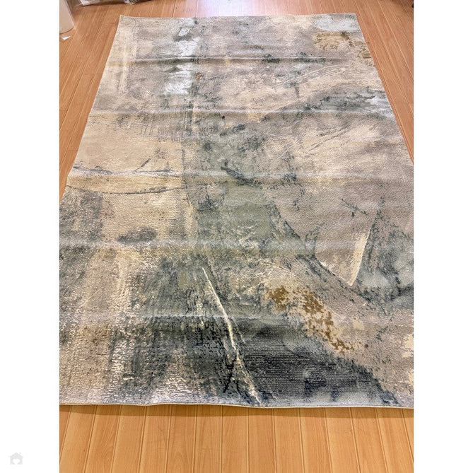 Stellar ST06 Modern Abstract Distressed Metallic Shimmer Hi-Low Textured Smooth Soft-Touch Short Low Pile Blue/Grey/Cream/Beige Rug-Asiatic Carpets-Rug Love - The Most Loved Rug Store