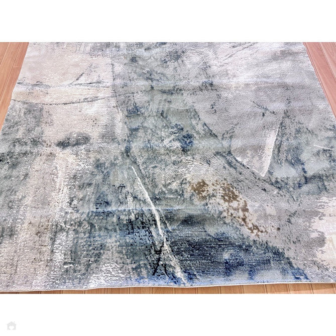 Stellar ST06 Modern Abstract Distressed Metallic Shimmer Hi-Low Textured Smooth Soft-Touch Short Low Pile Blue/Grey/Cream/Beige Rug-Asiatic Carpets-Rug Love - The Most Loved Rug Store