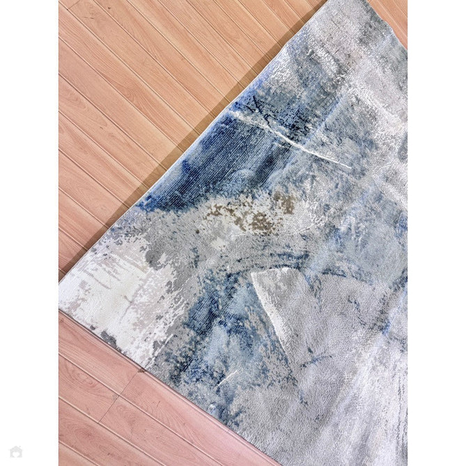 Stellar ST06 Modern Abstract Distressed Metallic Shimmer Hi-Low Textured Smooth Soft-Touch Short Low Pile Blue/Grey/Cream/Beige Rug-Asiatic Carpets-Rug Love - The Most Loved Rug Store