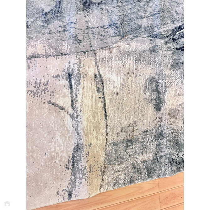 Stellar ST06 Modern Abstract Distressed Metallic Shimmer Hi-Low Textured Smooth Soft-Touch Short Low Pile Blue/Grey/Cream/Beige Rug-Asiatic Carpets-Rug Love - The Most Loved Rug Store