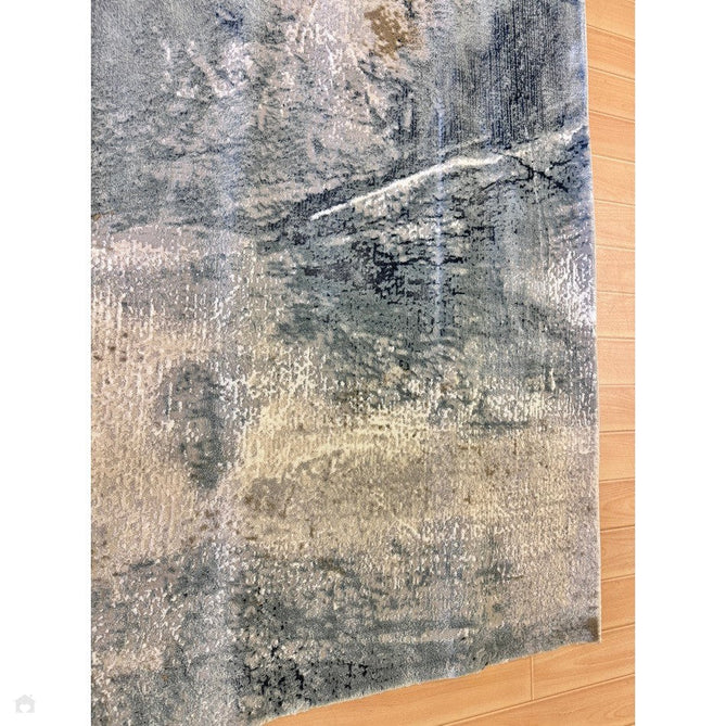 Stellar ST06 Modern Abstract Distressed Metallic Shimmer Hi-Low Textured Smooth Soft-Touch Short Low Pile Blue/Grey/Cream/Beige Rug-Asiatic Carpets-Rug Love - The Most Loved Rug Store