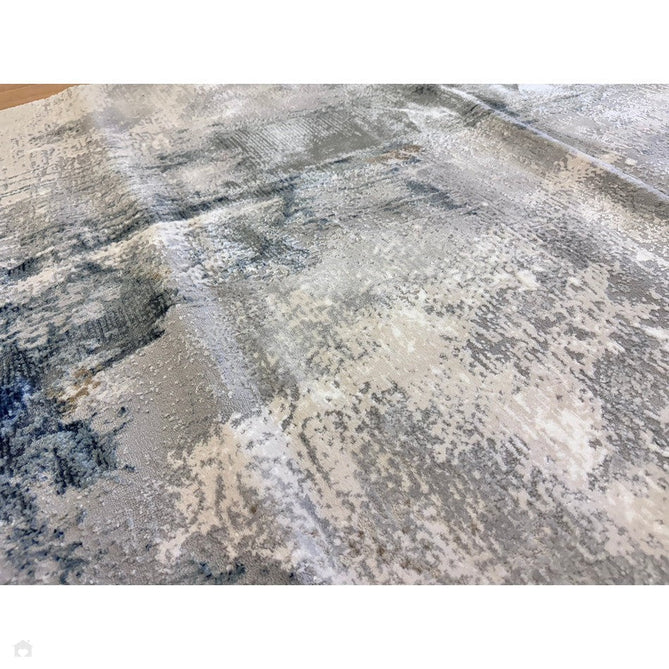 Stellar ST06 Modern Abstract Distressed Metallic Shimmer Hi-Low Textured Smooth Soft-Touch Short Low Pile Blue/Grey/Cream/Beige Rug-Asiatic Carpets-Rug Love - The Most Loved Rug Store