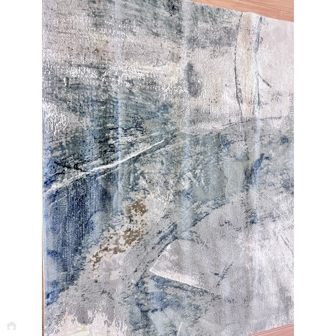 Stellar ST06 Modern Abstract Distressed Metallic Shimmer Hi-Low Textured Smooth Soft-Touch Short Low Pile Blue/Grey/Cream/Beige Rug-Asiatic Carpets-Rug Love - The Most Loved Rug Store