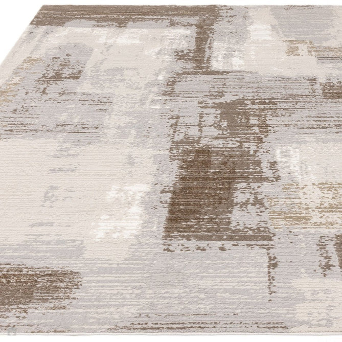 Stellar ST07 Modern Abstract Distressed Metallic Shimmer Hi-Low Textured Smooth Soft-Touch Short Low Pile Grey/Beige/Cream Rug-Asiatic Carpets-Rug Love - The Most Loved Rug Store