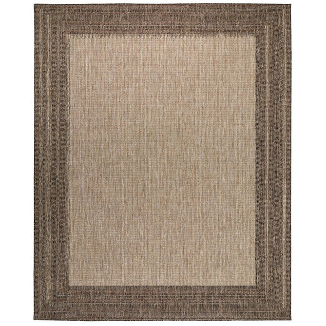 Sumac SUM102 Modern Plain Border Durable Stain-Resistant Weatherproof Flatweave In-Outdoor Beige/Brown Rug-Concept Looms-Rug Love - The Most Loved Rug Store