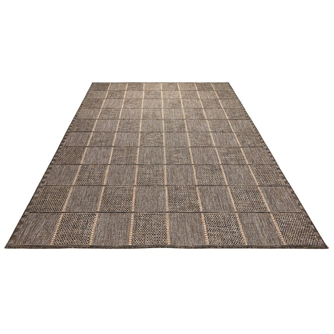 Sumac SUM104 Modern Geometric Check Grid Durable Stain-Resistant Weatherproof Flatweave In-Outdoor Mocha Rug-Concept Looms-Rug Love - The Most Loved Rug Store