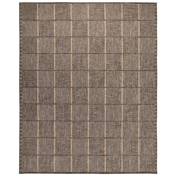 Sumac SUM104 Modern Geometric Check Grid Durable Stain-Resistant Weatherproof Flatweave In-Outdoor Mocha Rug-Concept Looms-Rug Love - The Most Loved Rug Store