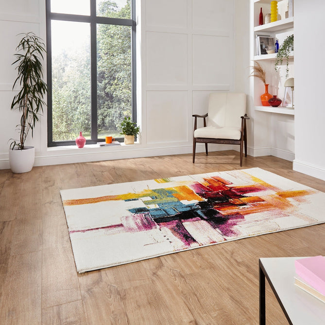 Sunrise 20752 Modern Abstract Brush Strokes Hand Carved Textured Multicolour Rug-Think Rugs-Rug Love - The Most Loved Rug Store