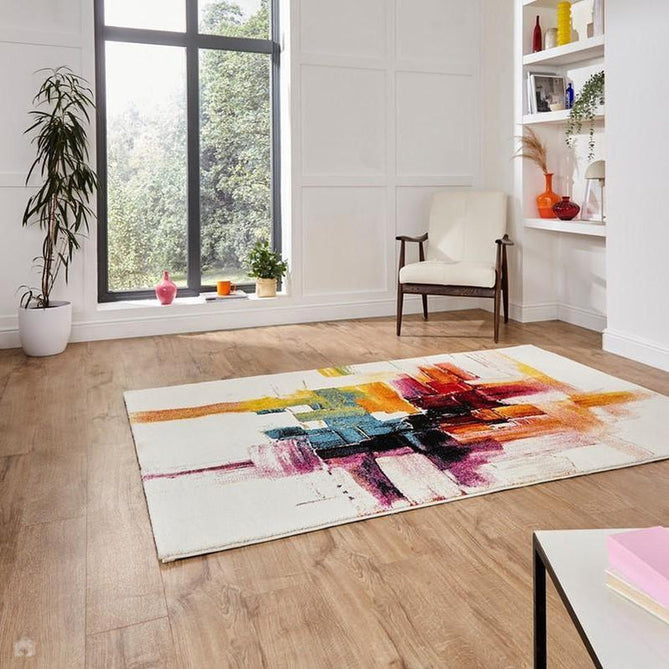 Sunrise 20752 Modern Abstract Brush Strokes Hand Carved Textured Multicolour Rug-Think Rugs-Rug Love - The Most Loved Rug Store