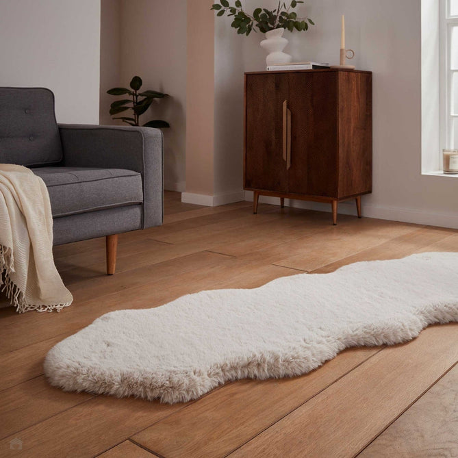 Super Teddy Super Soft Plush Hi Pile Silky Faux Fur Polyester Shaggy Sheepskin Beige Rug-Think Rugs-Rug Love - The Most Loved Rug Store