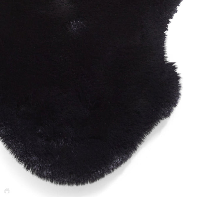 Super Teddy Super Soft Plush Hi Pile Silky Faux Fur Polyester Shaggy Sheepskin Black Rug-Think Rugs-Rug Love - The Most Loved Rug Store