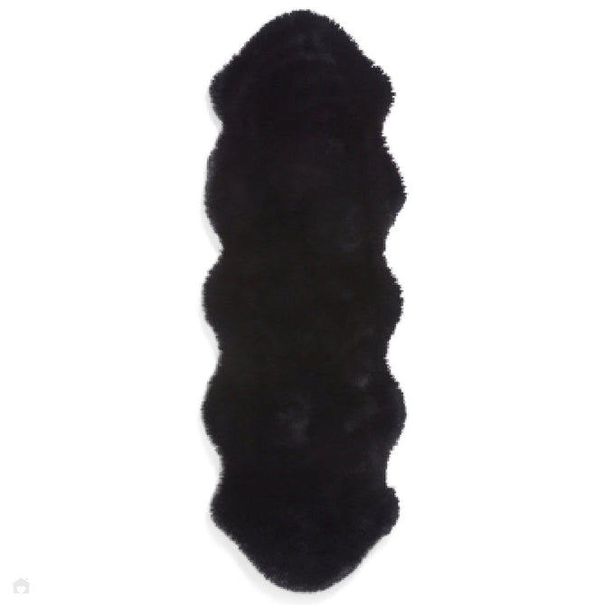 Super Teddy Super Soft Plush Hi Pile Silky Faux Fur Polyester Shaggy Sheepskin Black Rug-Think Rugs-Rug Love - The Most Loved Rug Store