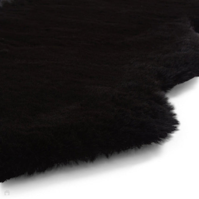 Super Teddy Super Soft Plush Hi Pile Silky Faux Fur Polyester Shaggy Sheepskin Black Rug-Think Rugs-Rug Love - The Most Loved Rug Store