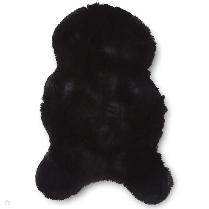 Super Teddy Super Soft Plush Hi Pile Silky Faux Fur Polyester Shaggy Sheepskin Black Rug-Think Rugs-Rug Love - The Most Loved Rug Store