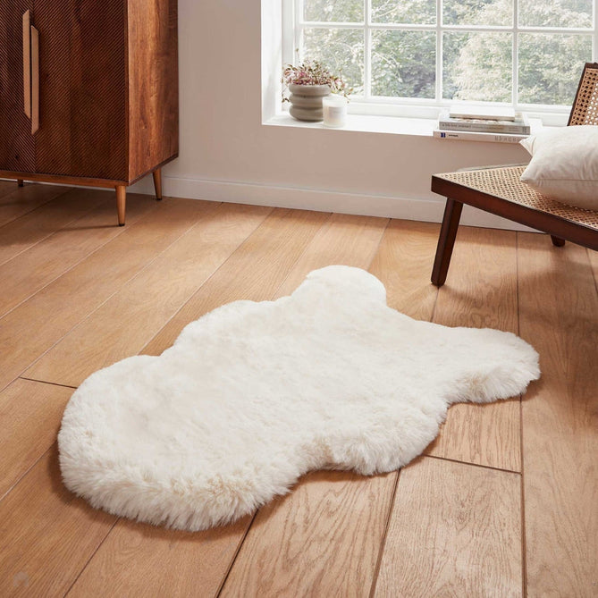 Super Teddy Super Soft Plush Hi Pile Silky Faux Fur Polyester Shaggy Sheepskin Ivory Rug-Think Rugs-Rug Love - The Most Loved Rug Store