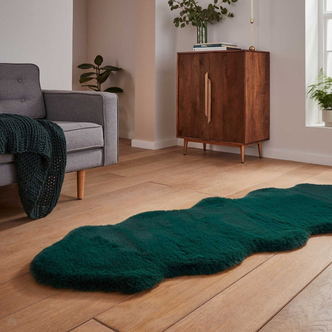 Super Teddy Super Soft Plush Hi Pile Silky Faux Fur Polyester Shaggy Sheepskin Jewel Green Rug-Think Rugs-Rug Love - The Most Loved Rug Store