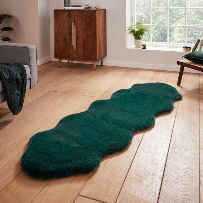 Super Teddy Super Soft Plush Hi Pile Silky Faux Fur Polyester Shaggy Sheepskin Jewel Green Rug-Think Rugs-Rug Love - The Most Loved Rug Store