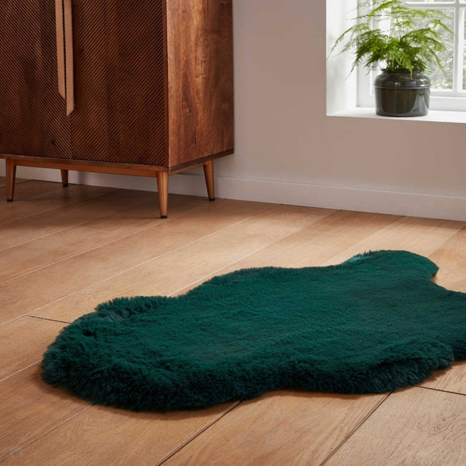 Super Teddy Super Soft Plush Hi Pile Silky Faux Fur Polyester Shaggy Sheepskin Jewel Green Rug-Think Rugs-Rug Love - The Most Loved Rug Store