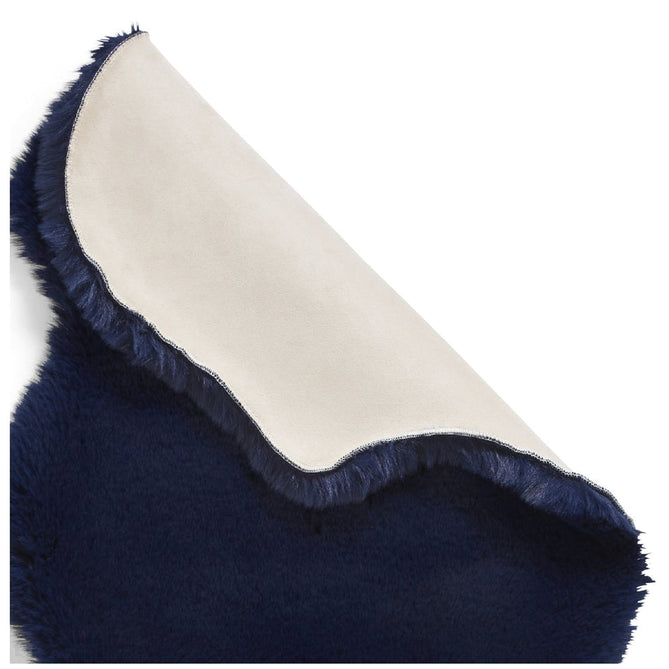 Super Teddy Super Soft Plush Hi Pile Silky Faux Fur Polyester Shaggy Sheepskin Navy Rug-Think Rugs-Rug Love - The Most Loved Rug Store