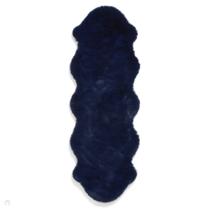 Super Teddy Super Soft Plush Hi Pile Silky Faux Fur Polyester Shaggy Sheepskin Navy Rug-Think Rugs-Rug Love - The Most Loved Rug Store