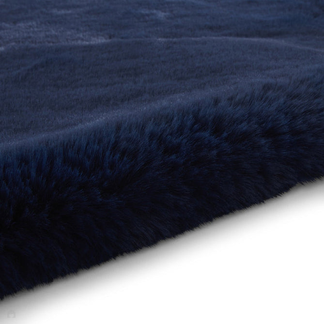 Super Teddy Super Soft Plush Hi Pile Silky Faux Fur Polyester Shaggy Sheepskin Navy Rug-Think Rugs-Rug Love - The Most Loved Rug Store