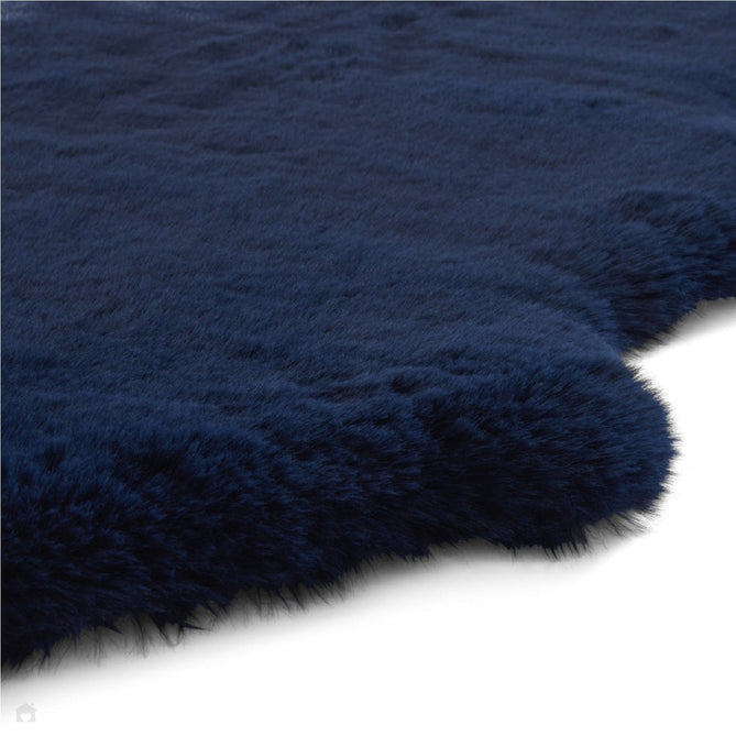 Super Teddy Super Soft Plush Hi Pile Silky Faux Fur Polyester Shaggy Sheepskin Navy Rug-Think Rugs-Rug Love - The Most Loved Rug Store