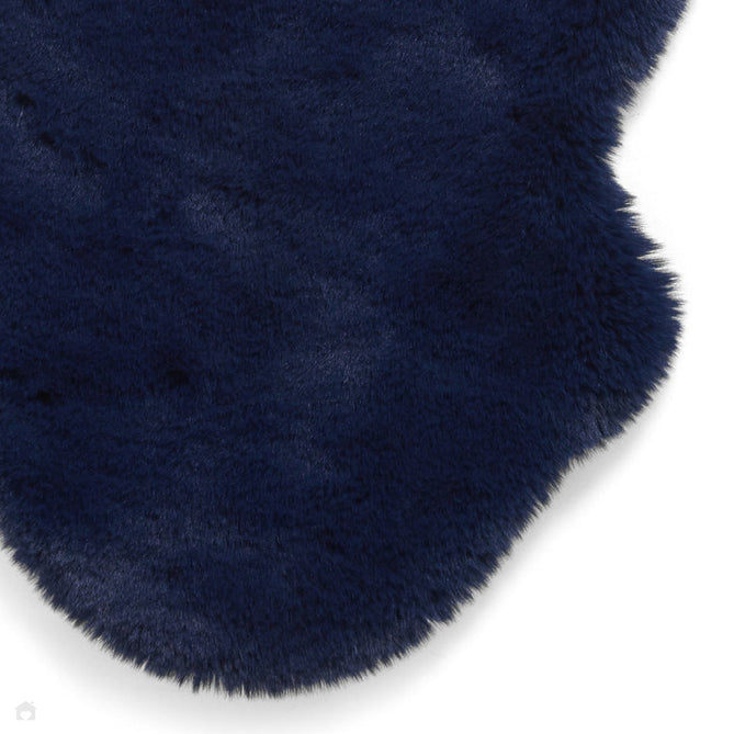 Super Teddy Super Soft Plush Hi Pile Silky Faux Fur Polyester Shaggy Sheepskin Navy Rug-Think Rugs-Rug Love - The Most Loved Rug Store