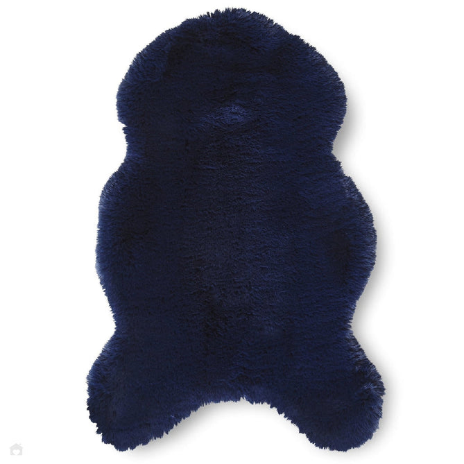 Super Teddy Super Soft Plush Hi Pile Silky Faux Fur Polyester Shaggy Sheepskin Navy Rug-Think Rugs-Rug Love - The Most Loved Rug Store